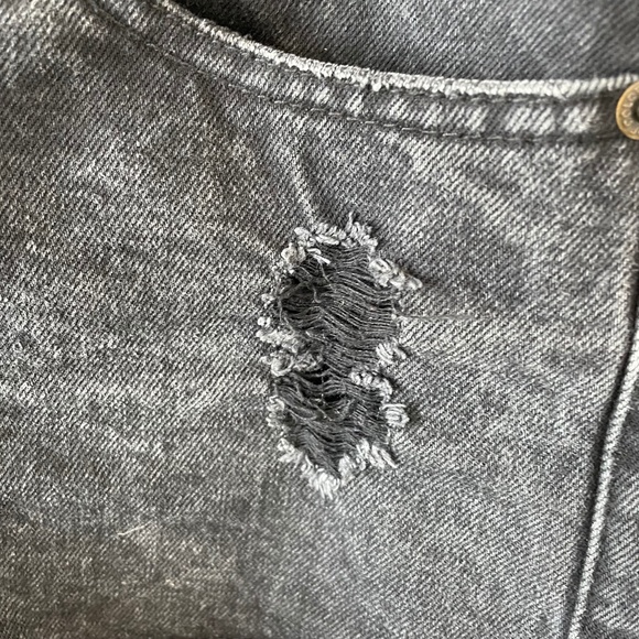 Faded Black Destroyed Jean Shorts - Picture 6 of 6